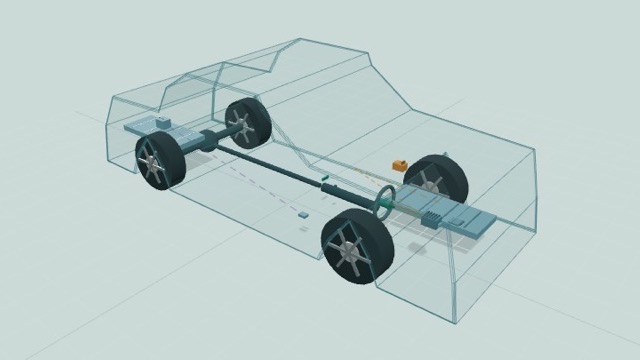 Simulator: a 1971 BMW 2002 powertrain in 3D, from battery to wheels